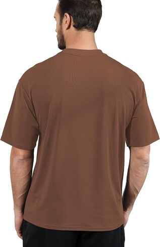 Mens Oversize Short Sleeve T-Shirts Loose Fit Solid Color Lightweight Tee Shirt Athletic Dry Fit Top in Saudi Arabia