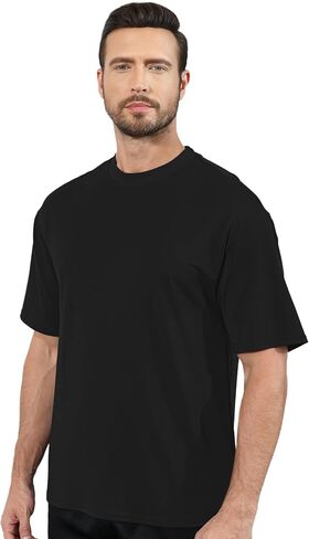 Mens Oversize Short Sleeve T-Shirts Loose Fit Solid Color Lightweight Tee Shirt Athletic Dry Fit Top in Saudi Arabia