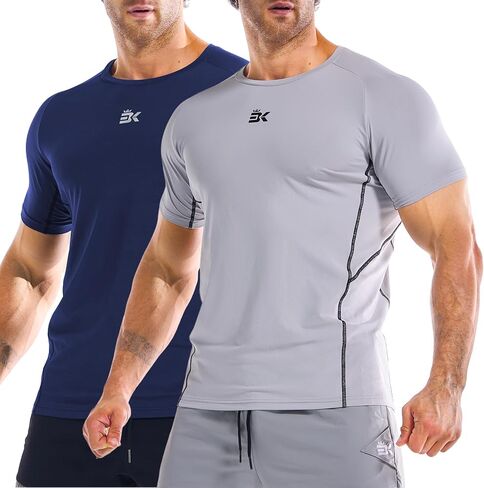 BROKIG Men's DiamondGrid Workout Gym Shirt-Breathable Short Sleeve Muscle Tee,Quick Dry Crewneck Top for Bodybuilding in Saudi Arabia