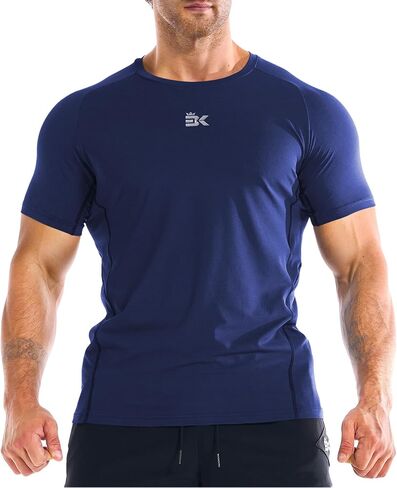 BROKIG Men's DiamondGrid Workout Gym Shirt-Breathable Short Sleeve Muscle Tee,Quick Dry Crewneck Top for Bodybuilding in Saudi Arabia