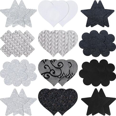 Pasties Nipple Covers Stickers for Women Rave Party Disposable Sticky Breast Petals - 12 Pairs in Saudi Arabia
