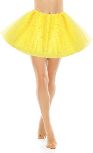 Yolev Tutu for Women Adults Tulle Skirts with Sequin Stars 3 Layered Tulle Ballet Bubble Skirt in Saudi Arabia