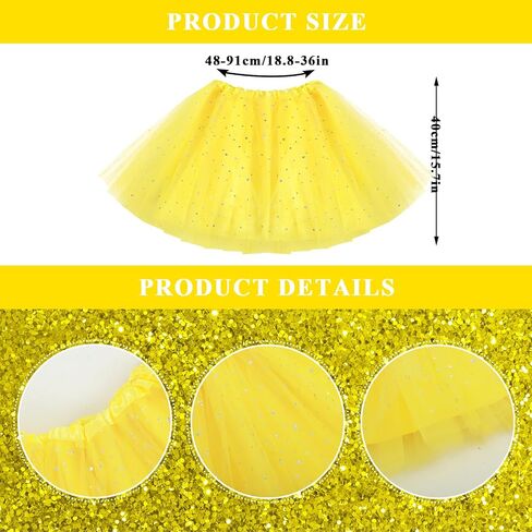 Yolev Tutu for Women Adults Tulle Skirts with Sequin Stars 3 Layered Tulle Ballet Bubble Skirt in Saudi Arabia