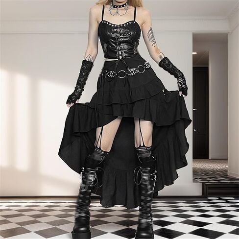 Gothic Skirts for Women Punk Rave Y2k Emo Fairy Grunge Goth Steampunk in Kuwait