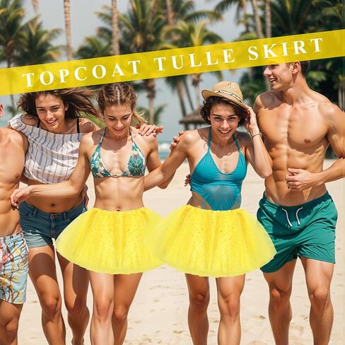 Yolev Tutu for Women Adults Tulle Skirts with Sequin Stars 3 Layered Tulle Ballet Bubble Skirt in Saudi Arabia