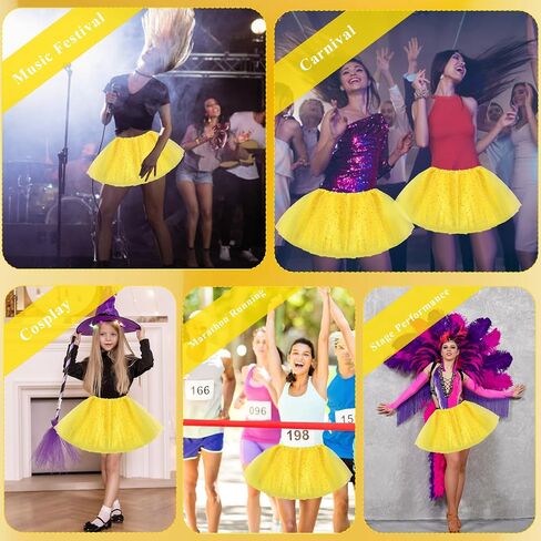 Yolev Tutu for Women Adults Tulle Skirts with Sequin Stars 3 Layered Tulle Ballet Bubble Skirt in Saudi Arabia