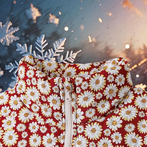 Women's Outerwear Vests Various Print Quilted Warm Cotton Loose Sleeveless Jacket in Saudi Arabia