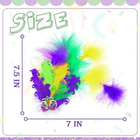 Yokawe Mardi Gras ريشة الرأس يضيء مشبك الشعر مقطع الرأس كرنفال أزياء الأزياء الحزب الإكسسوارات للشعر للنساء in Kuwait