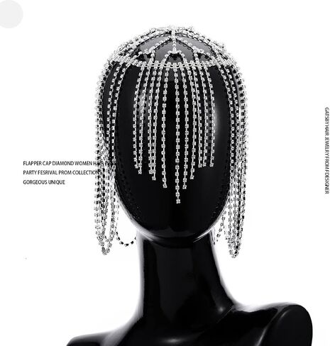 أغطية رأس الحجر الراين Cap عتيقة Crystal Head سلسلة الزفاف زفاف الشعر مجوهرات Gatsby المرأة in Kuwait