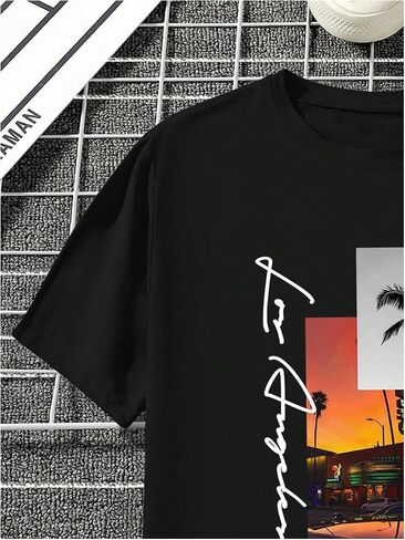 Men's Track Suit 2 Piece Set Short Sleeve Graphic Tees & Drawstring Waist Shorts Casual Outfits in Saudi Arabia
