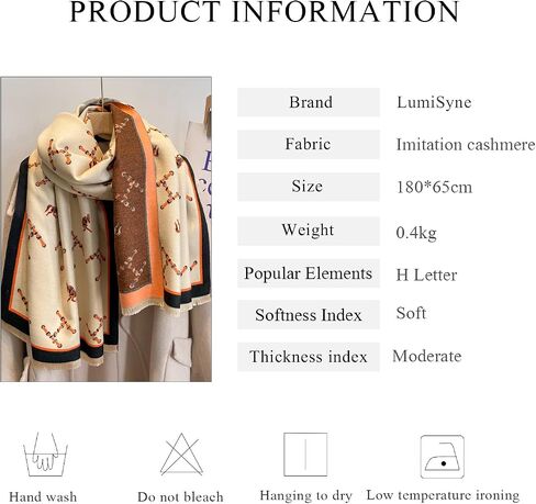 Winter Scarf Cashmere Shawl Women Retro Horse Letter Pattern Warm Pashmina Scarves With Tassel Soft Long Wrap Stole in Saudi Arabia