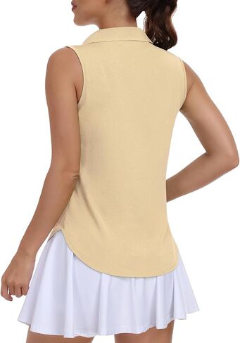 Women Golf Shirt UPF 50+ تنس بلا أكمام قميص بولو قميص جاف في راكباك تجريبي قمم تجريب in Saudi Arabia