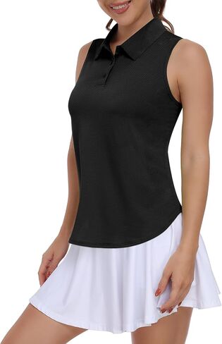 Women Golf Shirt UPF 50+ تنس بلا أكمام قميص بولو قميص جاف في راكباك تجريبي قمم تجريب in Kuwait