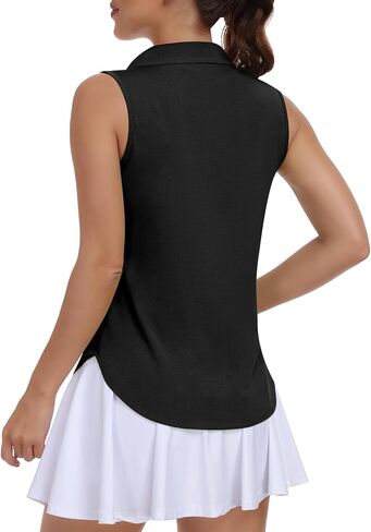Women Golf Shirt UPF 50+ تنس بلا أكمام قميص بولو قميص جاف في راكباك تجريبي قمم تجريب in Kuwait