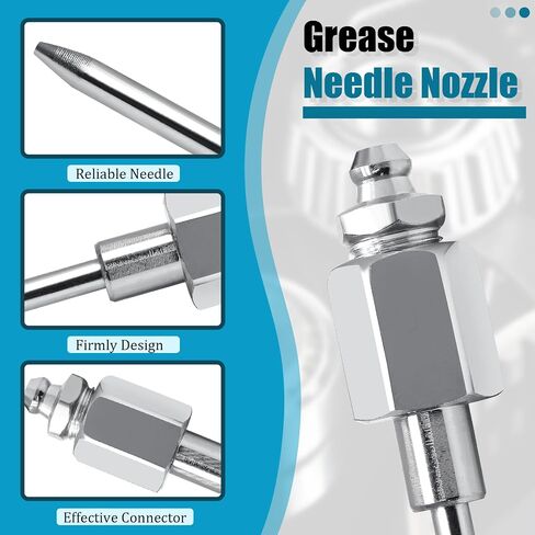 6 Pack Grease Needle Nozzle - Narrow Needle Dispenser with 1/8" NPT Threads - Bearing Grease Injector Needle for Small and Confined Spaces in Saudi Arabia