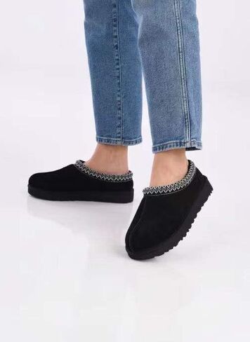 Women's Slipper Slip On For Women Suede Leather Comfy Fur Fleece Lined Short Mini Boot Indoor/Outdoor Tasman Slippers in Saudi Arabia