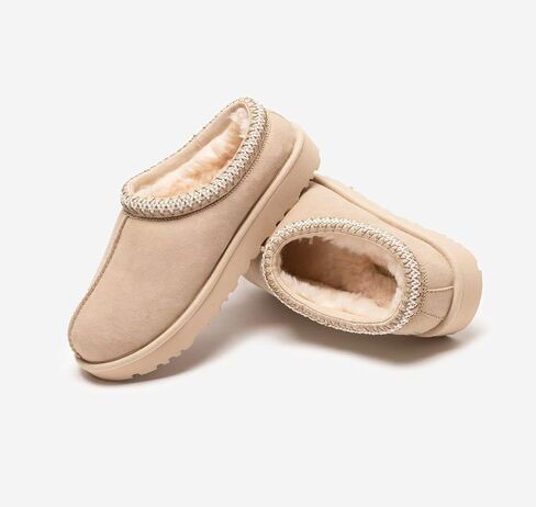 Women's Slipper Slip On For Women Suede Leather Comfy Fur Fleece Lined Short Mini Boot Indoor/Outdoor Tasman Slippers in Saudi Arabia