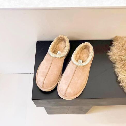 Women's Slipper Slip On For Women Suede Leather Comfy Fur Fleece Lined Short Mini Boot Indoor/Outdoor Tasman Slippers in Saudi Arabia