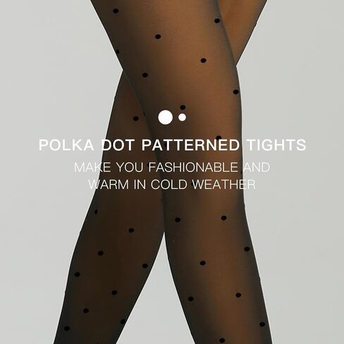 Yilanmy Fleece Lined Tights Fake Translucent Leggings 200g Sheer Thermal Pantyhose Skin Tone with Polka Dot for Women in Saudi Arabia