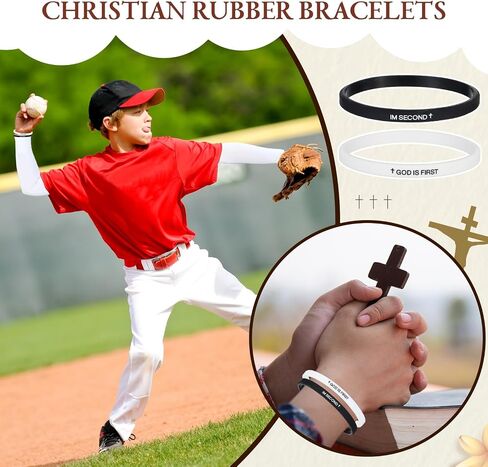 2 Pcs Rubber Christian Bracelets Silicone God Is First Bracelet Inspirational Bible Verses Silicone Wristbands for Women Men Faith Gifts Religious Gifts in Saudi Arabia