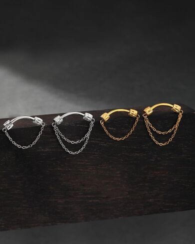 Jewseen F136 Titanium Septum Rings 16g داخليًا للمجوهرات الحاجز الحاجز الذهب الحاجز سلسلة Helix Percing Jewelry للنساء in Kuwait