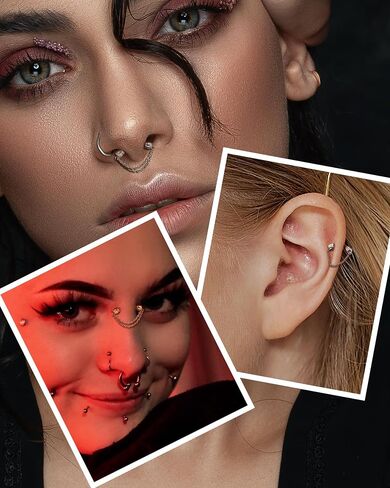 Jewseen F136 Titanium Septum Rings 16g داخليًا للمجوهرات الحاجز الحاجز الذهب الحاجز سلسلة Helix Percing Jewelry للنساء in Kuwait