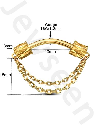Jewseen F136 Titanium Septum Rings 16g داخليًا للمجوهرات الحاجز الحاجز الذهب الحاجز سلسلة Helix Percing Jewelry للنساء in Kuwait