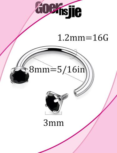 16g 8/10mm ASTM F136 Titanium Horseshoe Septum Lip Rings Percings Cratilage Helix Daith Arrings Multicolor Multics for Women Men in Kuwait