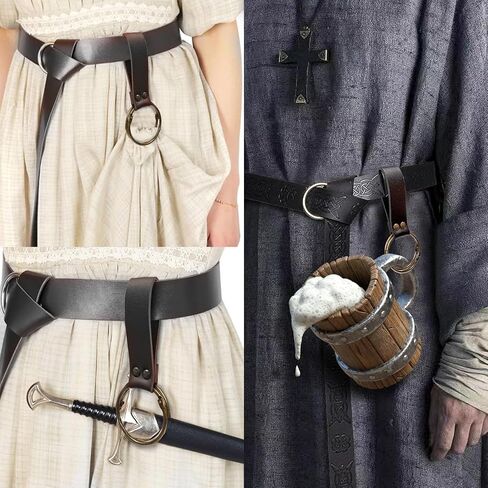 4 PCs Medieval Alchemy Belt Waist Pack Potion Bottle Vials Rerto Renaissance Belt Coin Purse Belt Pouch Cosplay Costume (Black) in Saudi Arabia