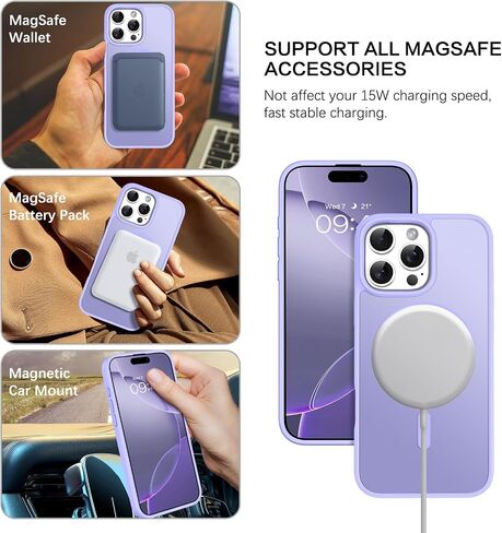 BENTOBEN Compatible with iPhone 16 Pro Case for Magnetic iPhone 16 Pro Phone Case, [Compatible with Magsafe] Slim Translucent Matte Shockproof Bumper Drop Protection Girls Women Boys Cover, Light Pink in Saudi Arabia