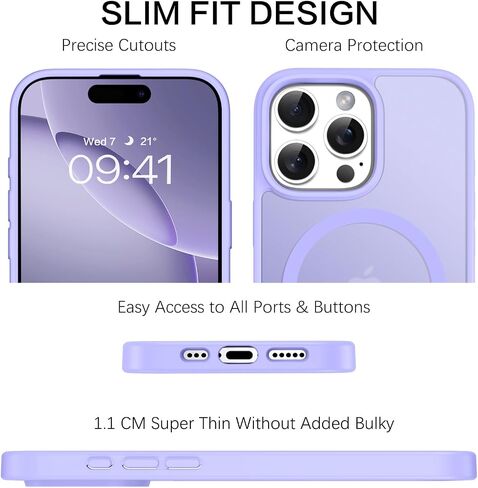 BENTOBEN Compatible with iPhone 16 Pro Case for Magnetic iPhone 16 Pro Phone Case, [Compatible with Magsafe] Slim Translucent Matte Shockproof Bumper Drop Protection Girls Women Boys Cover, Light Pink in Saudi Arabia
