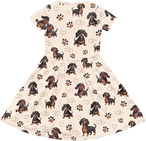 Girls Short Sleeve Casual Swing Midi Dress with Pockets for 4-14 Kids in Saudi Arabia