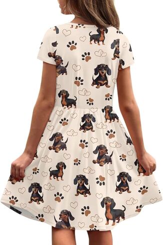 Girls Short Sleeve Casual Swing Midi Dress with Pockets for 4-14 Kids in Saudi Arabia