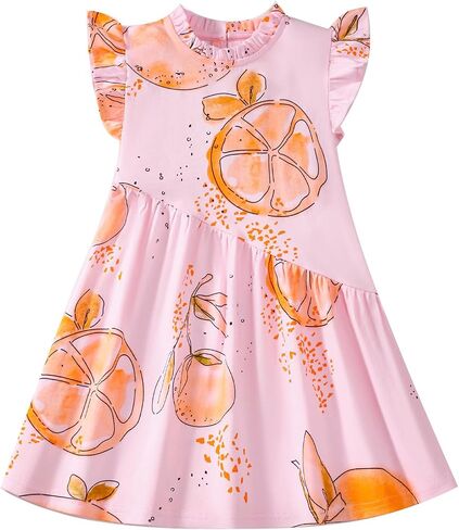 Toddler Girl Summer Short Sleeve Easter Dress Cotton Casual Jersey Shirt Playwear Applique Dress in Saudi Arabia