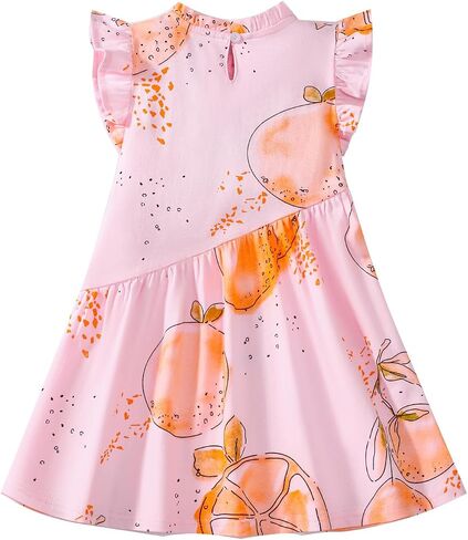 Toddler Girl Summer Short Sleeve Easter Dress Cotton Casual Jersey Shirt Playwear Applique Dress in Saudi Arabia