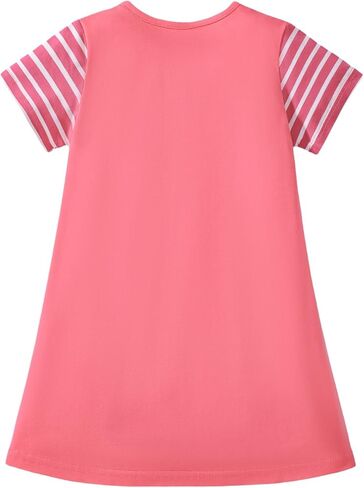 Toddler Girl Summer Short Sleeve Easter Dress Cotton Casual Jersey Shirt Playwear Applique Dress in Saudi Arabia