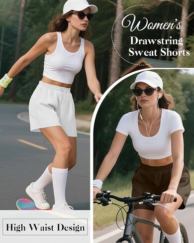 Neer 3 Pack Women Women's Drays Shorts High Pherced Summer Summer Athletic Sirts مع جيوب in Kuwait