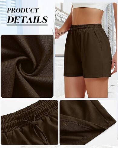 Neer 3 Pack Women Women's Drays Shorts High Pherced Summer Summer Athletic Sirts مع جيوب in Kuwait