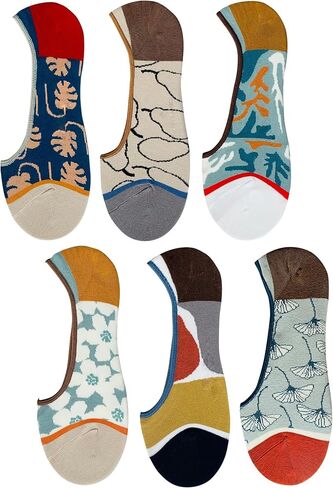 No Show Socks Womens Cute Design Comfortable Stylish Non Slip Cotton Size 5-8/8-11 6-Pairs in Saudi Arabia