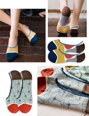 No Show Socks Womens Cute Design Comfortable Stylish Non Slip Cotton Size 5-8/8-11 6-Pairs in Saudi Arabia