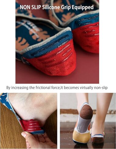 No Show Socks Womens Cute Design Comfortable Stylish Non Slip Cotton Size 5-8/8-11 6-Pairs in Saudi Arabia