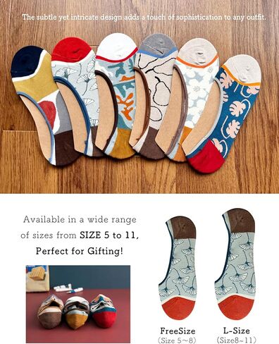 No Show Socks Womens Cute Design Comfortable Stylish Non Slip Cotton Size 5-8/8-11 6-Pairs in Saudi Arabia