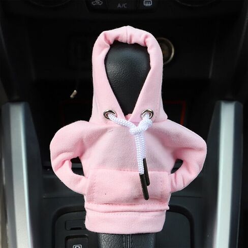 AUCELI Car Gear Shift Hoodie, 2PCS Funny Shirt Sweater Vehicle Shifter Stick Protector, Automotive Interior Gearshift Cover Decoration Accessories, Universal for SUV, Sedan, Truck (Black) in Saudi Arabia