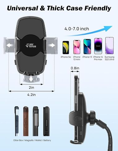 حامل أكواب JOYTUTUS حامل هاتف للسيارة، [رقبة معقوفة طويلة وسميكة] حامل أكواب للهاتف الخلوي، حامل هاتف خلوي للسيارة متوافق مع iPhone وSamsung وجميع الهواتف الذكية in Kuwait