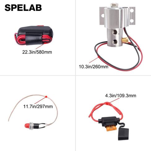 SPELAB قفل خط الفرامل العالمي للتحكم في الإطلاق، طقم الملف اللولبي الكهربائي، حامل التل، فضي in Kuwait