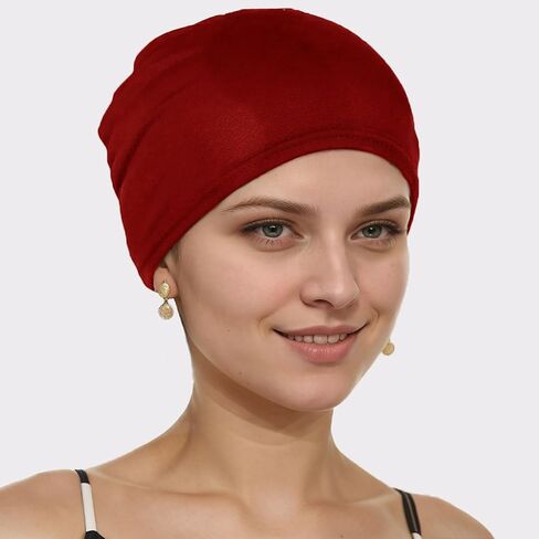 5 Pcs Set Hijab Undercap & Muslim Scarf for Women, Non-Slip Soft Head Scarves, Solid Color Cotton Scarves in Saudi Arabia