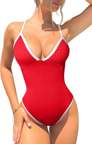 OQQ Women's One Piece Swimsuit Contumn V VIC DECT SUITS 2025 TRENDY in Kuwait