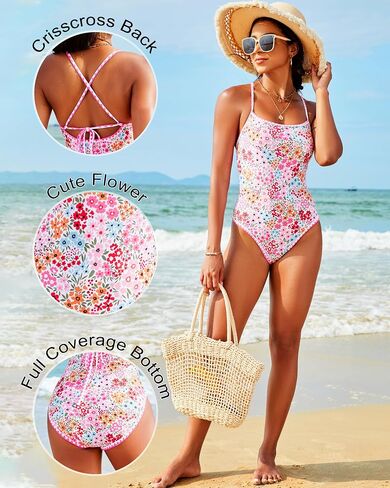 DaiLiWei One Piece Swimsuit Women Tummy Control Bathing Suit Modest Slimming Swim Suits Cute Floral Swimwear Teens 2025 in Saudi Arabia