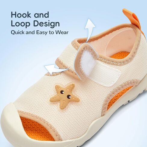 Balabala Toddler Girls Boys Sport Sandal, Kids Closed Toe Outdoor Water Sandals Non-slip Lightweight Beach Walking Shoes in Kuwait