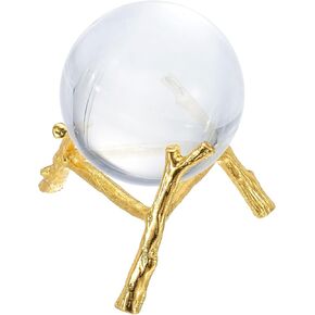 uxcell Metal Crystal Sphere Holder, 3.5" Dia Ball Display Stand Quartz Ball Orb Holder for Glass Home Decor, Tripod Stand, Gold